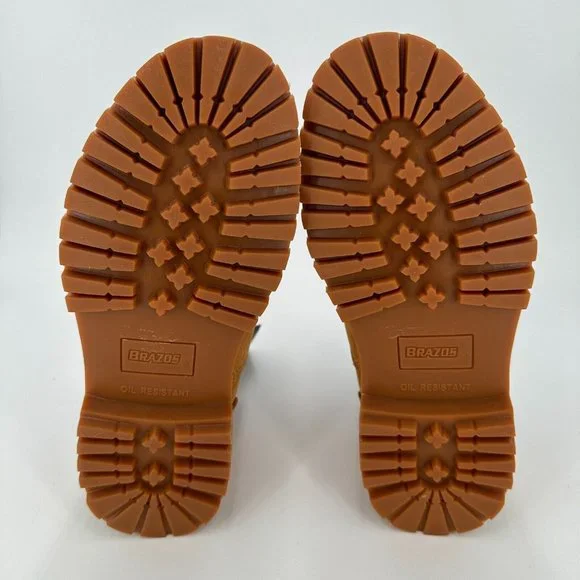 Brazos Men's Steel Toe Boots 6" Lace-up Work Shoes sz 8 Wheat Nubuck Waterproof* - Picture 5 of 7